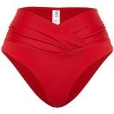 Trendyol Red V-Cut High Waist Regular Bikini Bottom