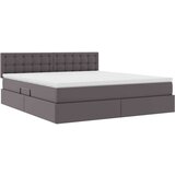  Krevet S LED lampica s uzglavljem Siva 180 x 200 cm PVC | shoptok.hr