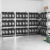  Stalci za gume s 3 razine 4 kom srebrni 110x40x200 cm čelični | shoptok.hr