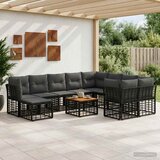  Set vanjskih sofa 11 kom. Crna i tamno siva poliratan | shoptok.hr