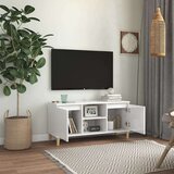 vidaXL TV ormarić s drvenim nogama visoki sjaj bijeli 103,5x35x50 cm | shoptok.hr