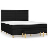 vidaXL Box spring postelja z vzmetnico črna 180x200 cm blago | Shoptok.si