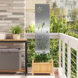 vidaXL Dekorativna ploča za vrt Srebrno 32 x 140 cm Nehrđajući čelik | shoptok.hr