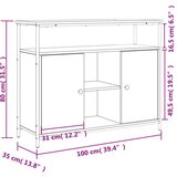  Komoda smeđa boja hrasta 100x35x80 cm od konstruiranog drva | shoptok.hr