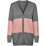 Only Pletena jopa 'Lesly' pegasto siva / staro roza | Shoptok.si
