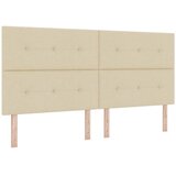  LED Box Spring Krevet s uzglavljem Krema 200 x 200 cm tkanina | shoptok.hr