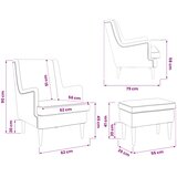  Fotelja s footstoolom 2 kom. Krem Bouclé 79 x 79 x 87,5 cm | shoptok.hr