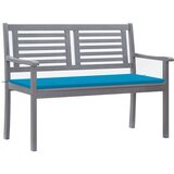 The Living Store Vrtna klop za 2 osebi z blazino 120 cm siv evkaliptusov les - Klop, (21461820) Cene
