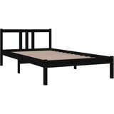  Posteljni okvir črn iz trdnega lesa 100x200 cm, (20647804) | Shoptok.si