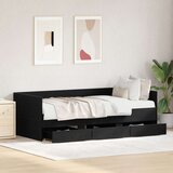  Krevet na dan Crni hrast Konstruirano drvo 90 x 190 cm Izdržljiv | shoptok.hr
