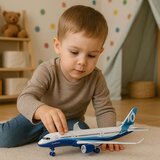  Putnički avion s povlačivim motorom, metalni, svjetla, zvukovi, 23 cm | shoptok.hr