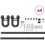  Komplet opreme za drsna vrata 366 cm jeklo črne barve, (22046898) | Shoptok.si