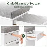 SoBuy lesena vhodna omara za čevlje s sedežno klopjo učinek staranega lesa bela 75x24x51cm, (5000009236) | Shoptok.si