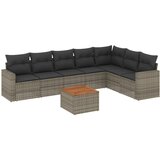 Maison Chic Seti vrtnega pohištva - Vrtna garnitura - Vrtni pohištvo set 8-delna z blazinami siv poli ratan, (21808168) | Shoptok.si