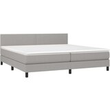  Box spring postelja z vzmetnico svetlo siva 200x200 cm blago, (20789866) | Shoptok.si