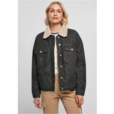 UC Ladies Ladies Oversized Sherpa Denim Jacket black washed | shoptok.hr