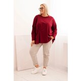 Kesi Włoski Women's Plus Size blouse with cotton, featuring a pocket and rolled sleeves kiwi | shoptok.hr
