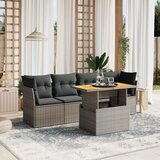  The Living Store Vrtna sedežna garnitura 5-delna z blazinami siv poli ratan - Vrtna Sedežna Garniture, (21478782) | Shoptok.si