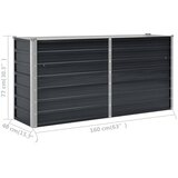  Povišena vrtna gredica antracit 160x40x77 cm pocinčani čelik | Eponuda.com