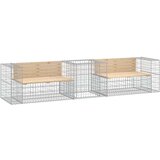  Klupa s gabionskom košarom od masivne borovine | shoptok.hr