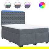 Maison Chic Box spring postelja - Vzmetna postelja z vzmetnico temno siva 140x200 cm žamet SL17294, (21894946) | Shoptok.si
