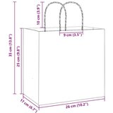 vidaXL Papirnate vrečke 50 kosov z ročaji rjave barve 26x17x25 cm | Shoptok.si