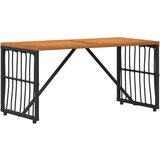  Set vanjskog namještaja s jastukom 4 pcs Crna i tamno siva - Crna i tamno siva 2x pojedinačna stolica +1x klupa +1x veliki stol | shoptok.hr