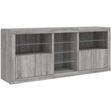  Komoda z LED lučkami siva sonoma 162x37x67 cm | Shoptok.si