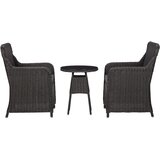 vidaXL 3-dijelni vrtni bistro set od poliratana s jastucima crni | shoptok.hr