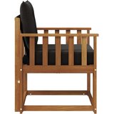  2 Komad Set vanjskih sofa Čvrsto drvo akacije i Textilene - Prirodna i crno Okomite letvice | shoptok.hr