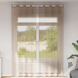 Voile zavjese s ušicama 2 kom svijetlosmeđe | shoptok.hr