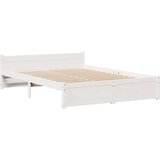 vidaXL Knjižna postelja brez vzmetnice bela 120x200 cm trdna borovina | Shoptok.si