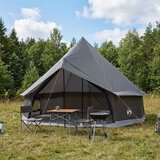 Tipi šator Smeđa siva 300 x 300 x 200 cm Poliester i čelik | shoptok.hr