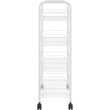  Kuhinjska kolica s 4 razine bijela 46 x 26 x 85 cm željezna | shoptok.hr