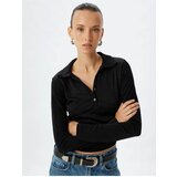 Koton Polo Neck T-Shirt Basic Long Sleeve Buttoned Slim Fit | ePonuda.com