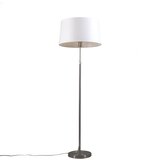 QAZQA Talna svetilka jeklo z belo senco 45 cm nastavljivo - Parte | Shoptok.si