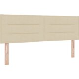  Postelja z vzmetnico z vzmetnico krema 140 x 190 cm blago, (5000128222) Slike
