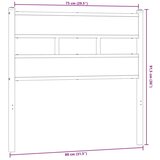  Posteljno vzglavje sonoma hrast 75 cm železo/inženirski les, (21532683) | Shoptok.si
