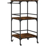  The Living Store Kuhinjski voziček dimljen hrast 60,5x50x105 cm inženirski les - Kuhinjski Voziček, (21500163) | Shoptok.si