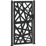  Vrtna vrata crna 100x175 cm čelična svjetlosna dizajna | shoptok.hr
