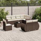  9-dijelni set vrtnih sofa s jastucima poliratan smeđi | shoptok.hr
