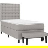  Krevet s oprugama i madracem svjetlosivi 100x200 cm od tkanine | shoptok.hr