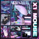 Attack Shark bežični gaming miš X1 PAW3395PRO/40000 dpi/omron switches/trimode/white + charging dock | Eponuda.com