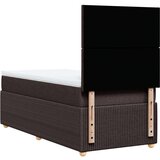 vidaXL Box spring postelja z vzmetnico temno rjava 100x200 cm blago, (21307694) | Shoptok.si