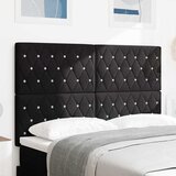  LED glava kreveta s LED trakama s uzglavljem Crna 144 cm Baršun | shoptok.hr