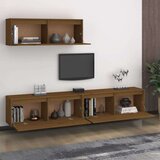 TV ormarići 3 kom smeđa boja meda od masivne borovine | shoptok.hr
