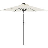  Vrtni suncobran s čeličnom šipkom LED bijeli 225 x 225 x 212 cm | shoptok.hr