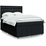 vidaXL Krevet s oprugama i madracem crni 160x200 cm od tkanine | shoptok.hr