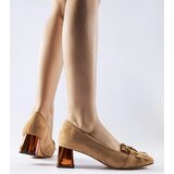 Gemre Beige block heel pumps Basso | ePonuda.com