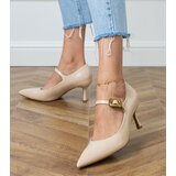 D/CEO Beige classic pumps with decorative buckle Helli | Shoptok.si